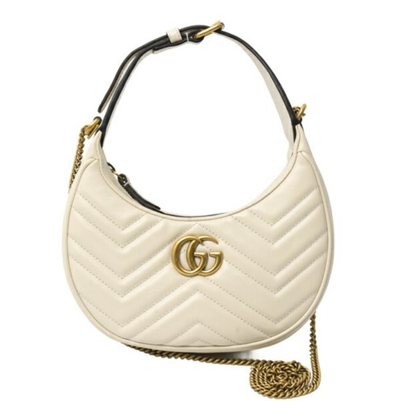 GUCCI White GG Marmont Shoulder Bag - Picture 1 of 10